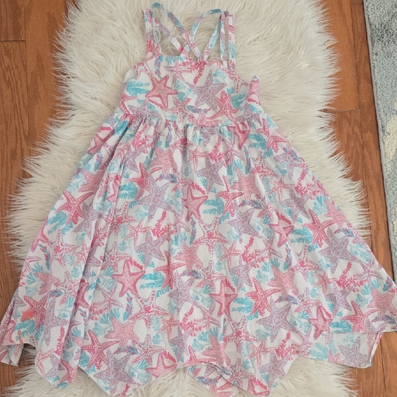Tommy Bahama Pink and Blue Starfish Kids Dress - Picture 1 of 5